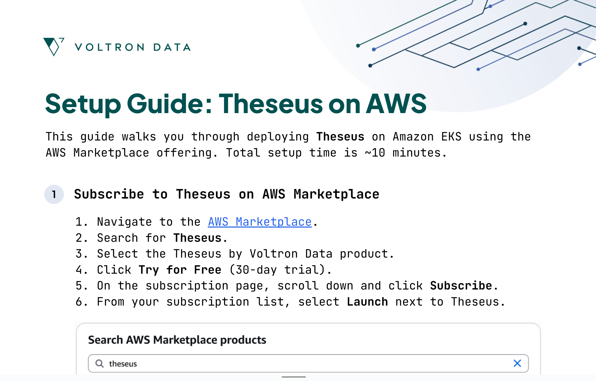 Theseus AWS Marketplace Setup Guide