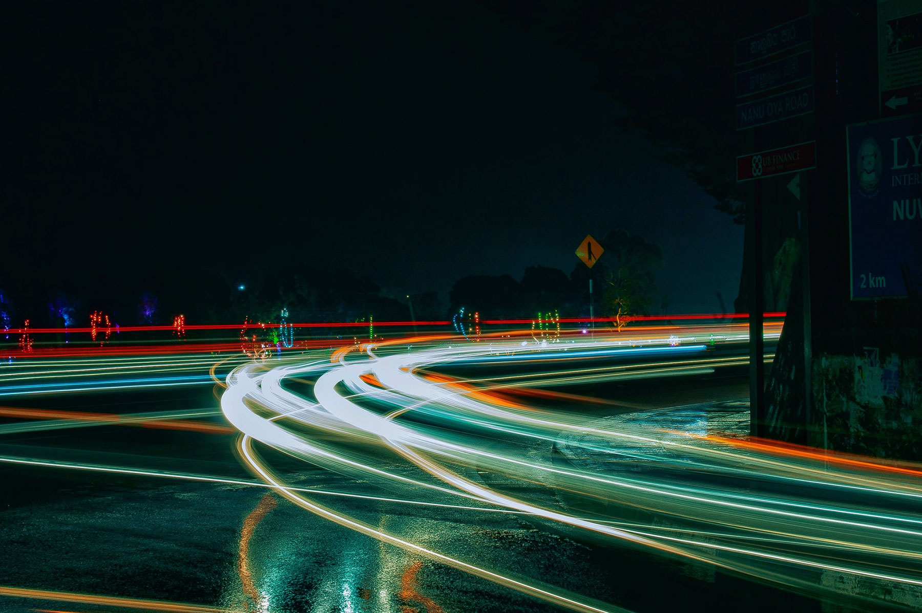 Time lapse of cars at night