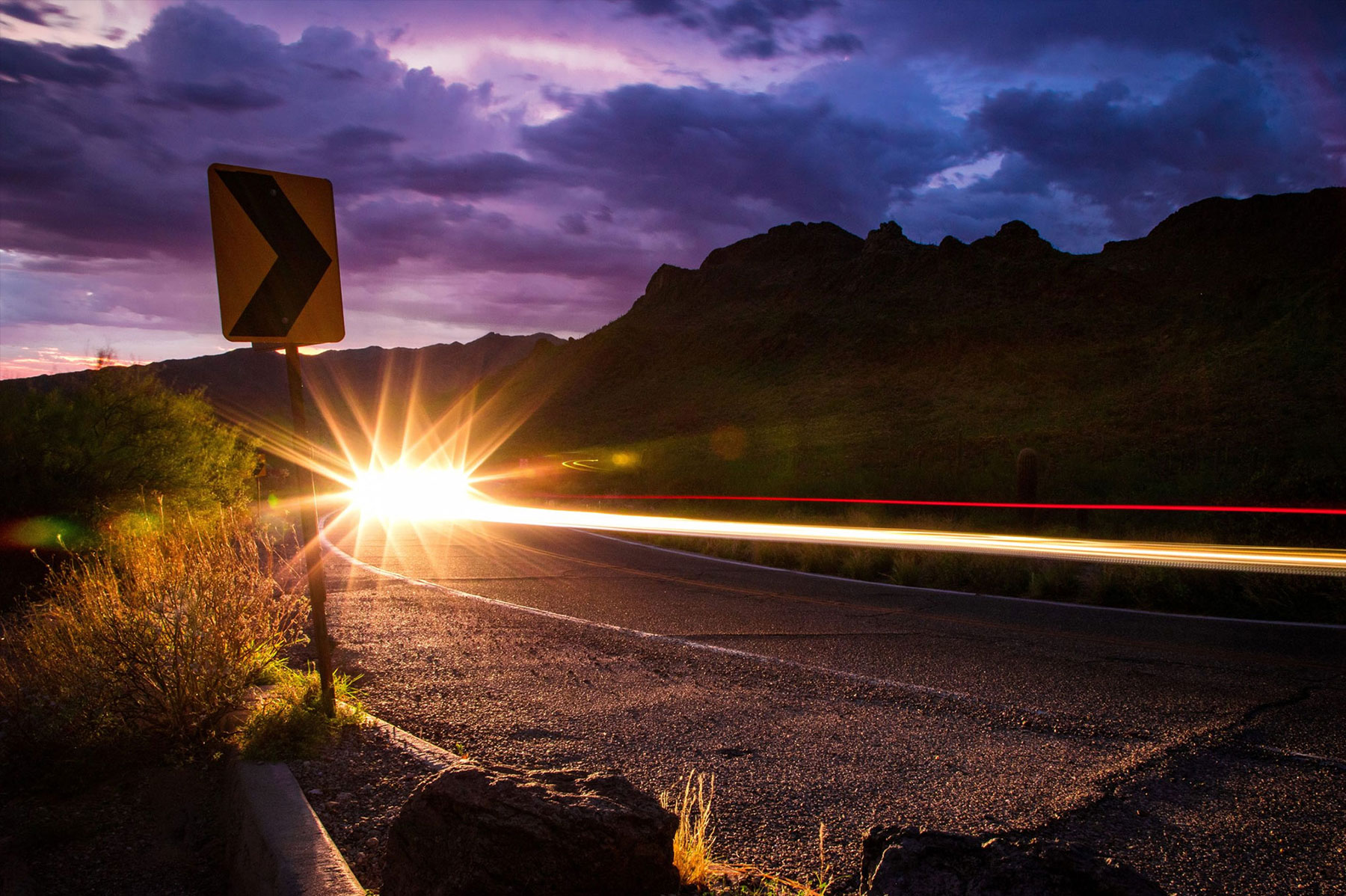 Highway during the golden hour