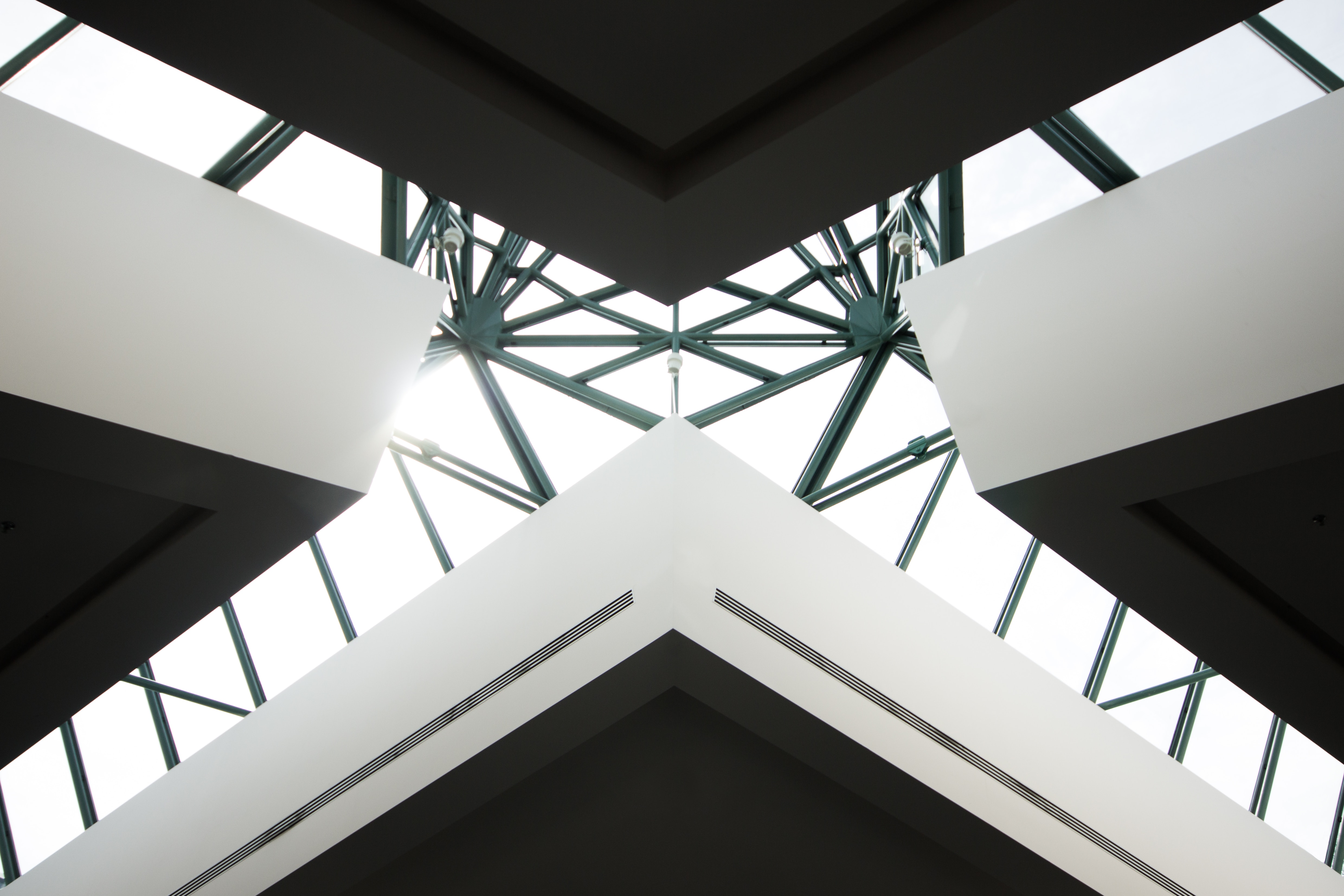 view looking up at buildings